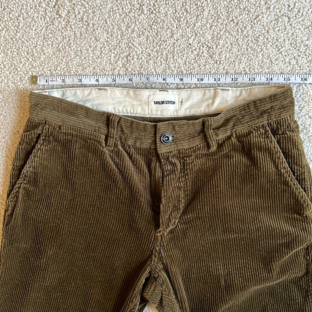Taylor Stitch Mens Corduroy Pants in Olive Green (Size 30)